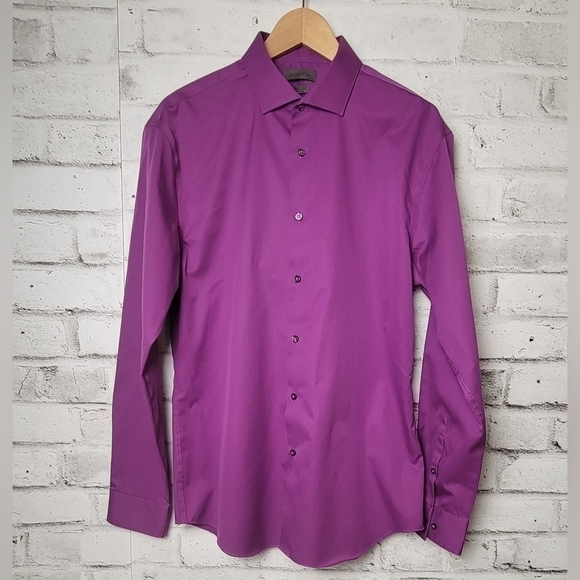 Ck Calvin Klein Purple Slim Fit Dress Shirt - Picture 2 of 6